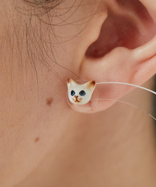 NACH（ナッシュ）の「（WEB限定あり）【NACH(ナッシュ)】ネコピアス（ピアス（両耳用）・レディース・アイボリー/ブラック系その他・FREE）」の11枚目の写真