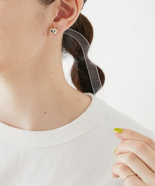 NACH（ナッシュ）の「（WEB限定あり）【NACH(ナッシュ)】ネコピアス（ピアス（両耳用）・レディース・アイボリー/ブラック系その他・FREE）」の10枚目の写真