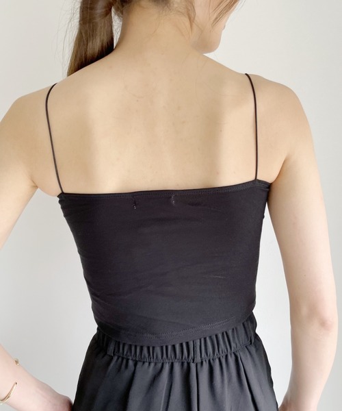 Alite cloth(アリーテクロス)の「カップ付き華奢ストラップキャミソール(キャミソール・レディース・グレー/ホワイト/ブラック/ブラウン/ピンク/ブルー・FREE)」の7枚目の写真