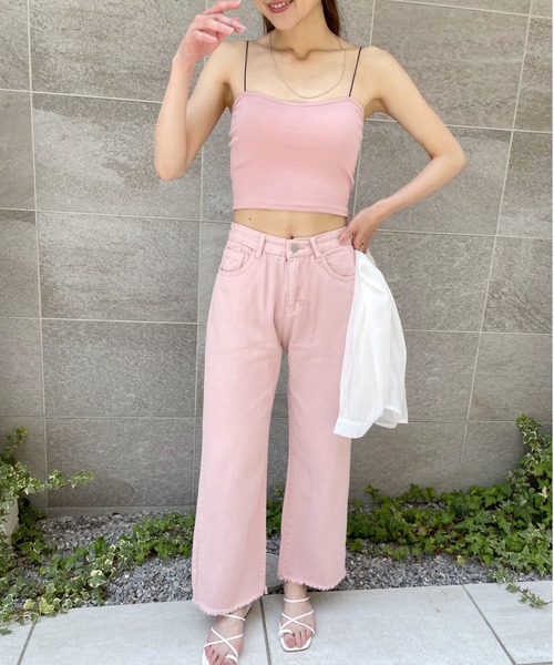 Alite cloth(アリーテクロス)の「カップ付き華奢ストラップキャミソール(キャミソール・レディース・グレー/ホワイト/ブラック/ブラウン/ピンク/ブルー・FREE)」の12枚目の写真