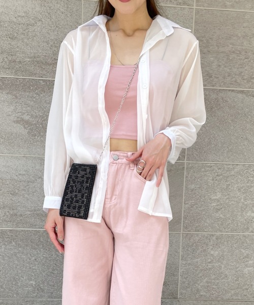 Alite cloth(アリーテクロス)の「カップ付き華奢ストラップキャミソール(キャミソール・レディース・グレー/ホワイト/ブラック/ブラウン/ピンク/ブルー・FREE)」の11枚目の写真