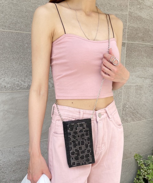 Alite cloth(アリーテクロス)の「カップ付き華奢ストラップキャミソール(キャミソール・レディース・グレー/ホワイト/ブラック/ブラウン/ピンク/ブルー・FREE)」の13枚目の写真