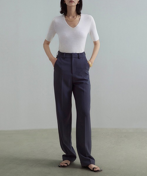 UNSPOKEN(アンスポクン)の「【UNSPOKEN】Simple straight slacks UD20K008(スラックス・レディース・ダークグレー・L/S/M)」の6枚目の写真