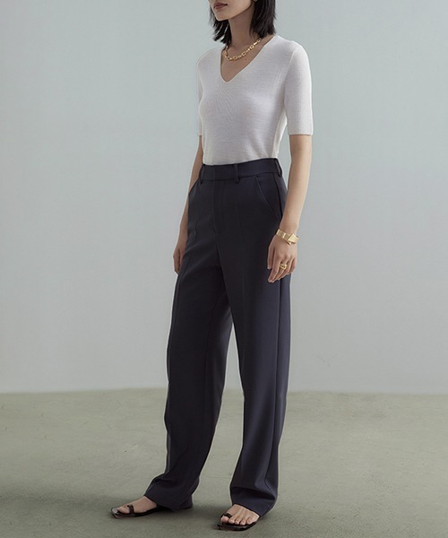 UNSPOKEN(アンスポクン)の「【UNSPOKEN】Simple straight slacks UD20K008(スラックス・レディース・ダークグレー・L/S/M)」の9枚目の写真