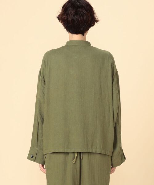 Rie Miller（リエミラー）の「ミニヘリンボーンチャイナジャケット（ブルゾン・レディース・ブラック/オリーブ・38）」の15枚目の写真