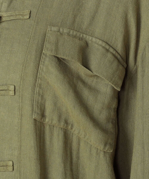 Rie Miller（リエミラー）の「ミニヘリンボーンチャイナジャケット（ブルゾン・レディース・ブラック/オリーブ・38）」の20枚目の写真