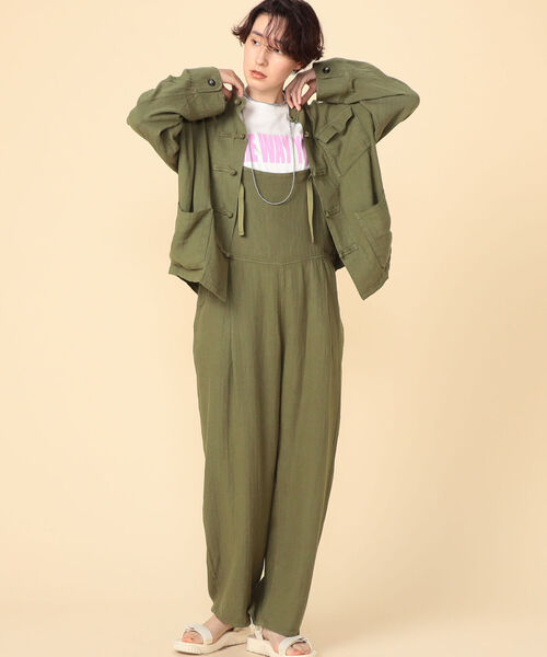 Rie Miller（リエミラー）の「ミニヘリンボーンチャイナジャケット（ブルゾン・レディース・ブラック/オリーブ・38）」の7枚目の写真