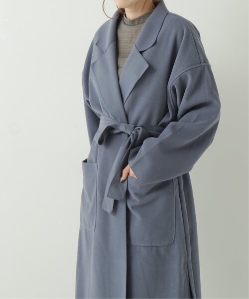 RAY CASSIN(レイカズン)の「ベルト付きテーラードロングコート(チェスターコート・レディース・ブラウン/ブルー/キナリ・FREE)」の1枚目の写真