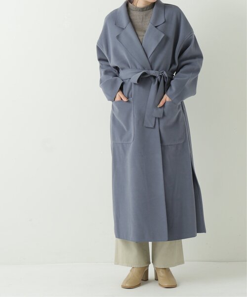 RAY CASSIN(レイカズン)の「ベルト付きテーラードロングコート(チェスターコート・レディース・ブラウン/ブルー/キナリ・FREE)」の4枚目の写真