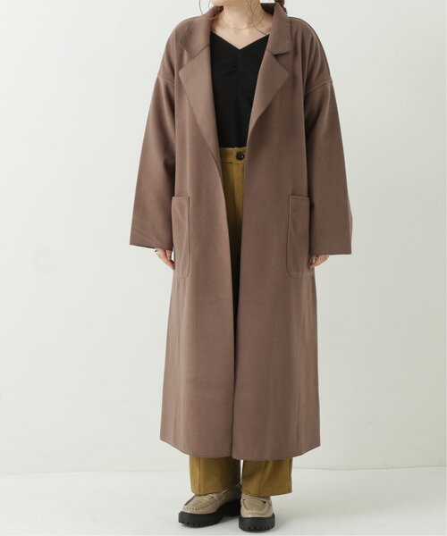 RAY CASSIN(レイカズン)の「ベルト付きテーラードロングコート(チェスターコート・レディース・ブラウン/ブルー/キナリ・FREE)」の10枚目の写真