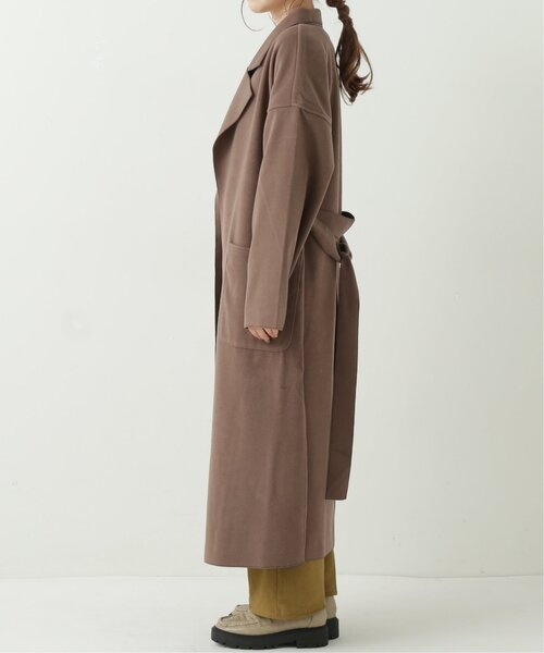 RAY CASSIN(レイカズン)の「ベルト付きテーラードロングコート(チェスターコート・レディース・ブラウン/ブルー/キナリ・FREE)」の11枚目の写真