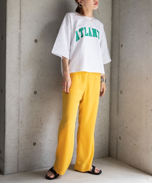 bohmal（ボマール）の「オーバーサイズカレッジロゴTシャツ（Tシャツ/カットソー・レディース・ホワイト/ブラック/ブルー・FREE）」の18枚目の写真