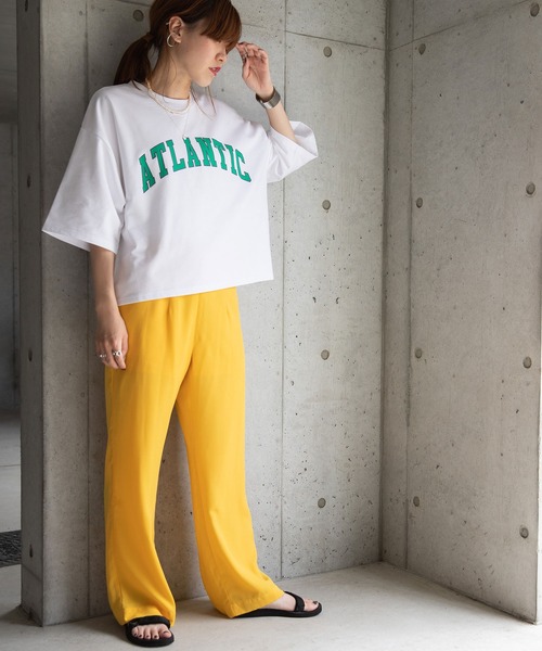 bohmal（ボマール）の「オーバーサイズカレッジロゴTシャツ（Tシャツ/カットソー・レディース・ホワイト/ブラック/ブルー・FREE）」の14枚目の写真