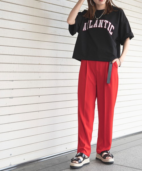 bohmal（ボマール）の「オーバーサイズカレッジロゴTシャツ（Tシャツ/カットソー・レディース・ホワイト/ブラック/ブルー・FREE）」の10枚目の写真