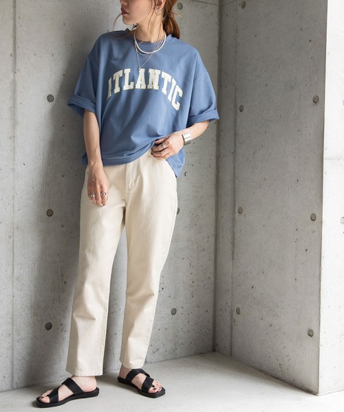 bohmal（ボマール）の「オーバーサイズカレッジロゴTシャツ（Tシャツ/カットソー・レディース・ホワイト/ブラック/ブルー・FREE）」の6枚目の写真