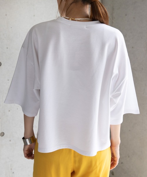 bohmal（ボマール）の「オーバーサイズカレッジロゴTシャツ（Tシャツ/カットソー・レディース・ホワイト/ブラック/ブルー・FREE）」の5枚目の写真