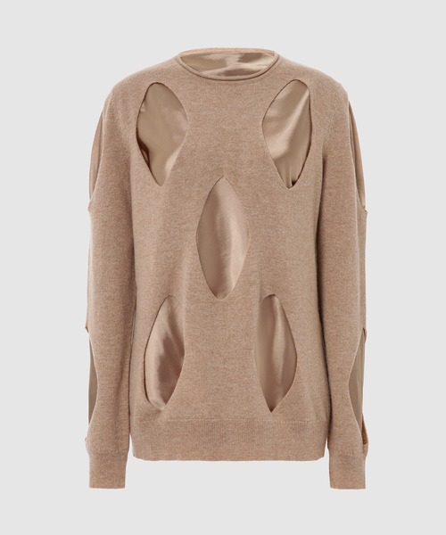 JW Anderson（ジェイダブリューアンダーソン）の「CREWNECK DIAMONDCUT OUT JUMPER（ニット/セーター・レディース・ブラック/ベージュ/グレー・X-SMALL）」の3枚目の写真
