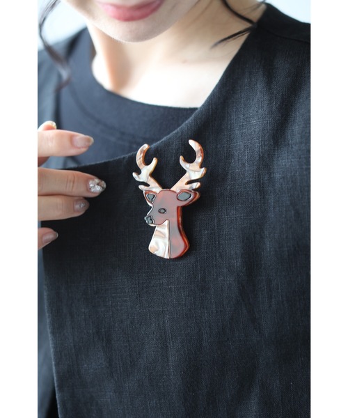 cawaii（カワイイ）の「今日はどの子と出かけよう。アニマルブローチ（ブローチ/コサージュ・レディース・ブラウン/グレー/アイボリー・FREE）」の3枚目の写真