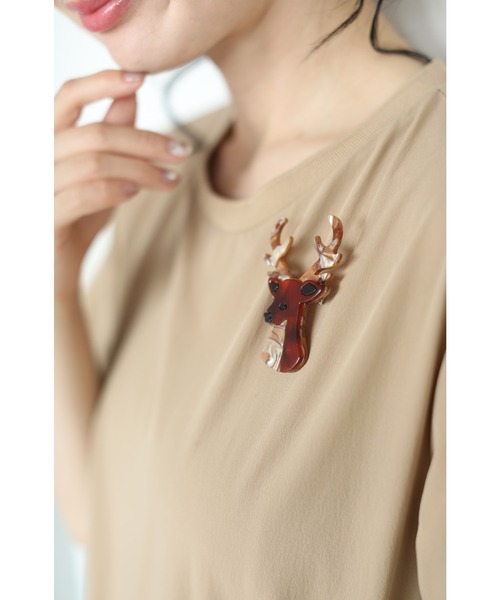 cawaii（カワイイ）の「今日はどの子と出かけよう。アニマルブローチ（ブローチ/コサージュ・レディース・ブラウン/グレー/アイボリー・FREE）」の7枚目の写真