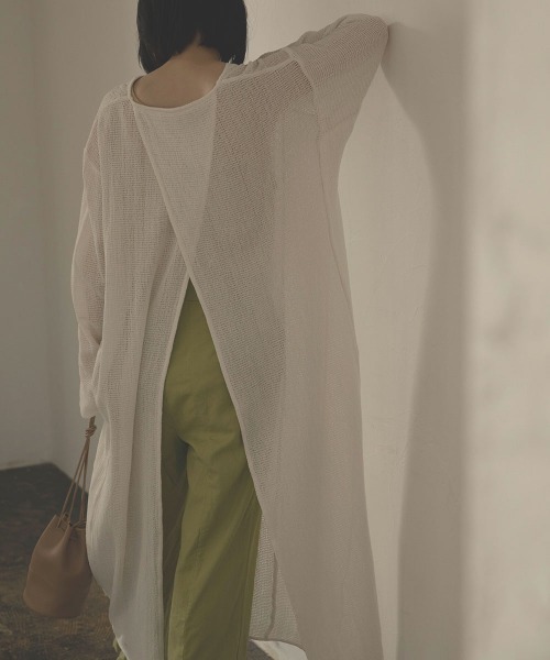 marjour(マージュール)の「COTTON NET ONEPIECE(ワンピース・レディース・チャコールグレー/オフホワイト・M)」の18枚目の写真