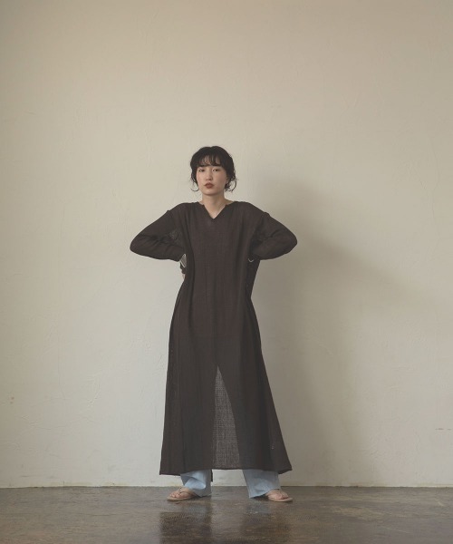 marjour(マージュール)の「COTTON NET ONEPIECE(ワンピース・レディース・チャコールグレー/オフホワイト・M)」の19枚目の写真