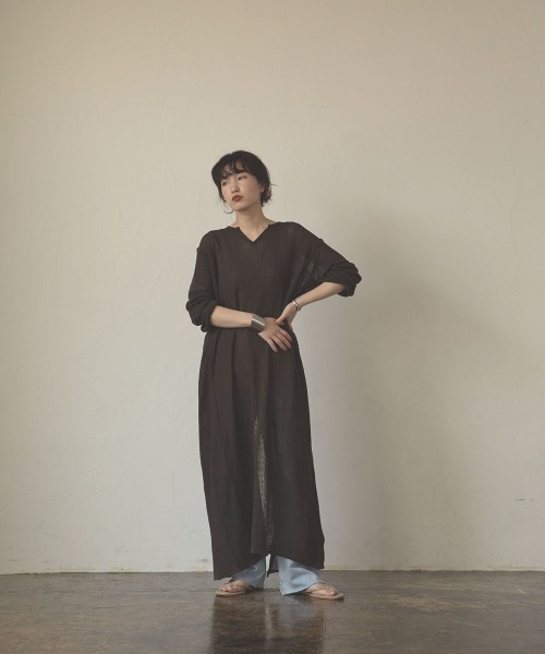 marjour(マージュール)の「COTTON NET ONEPIECE(ワンピース・レディース・チャコールグレー/オフホワイト・M)」の20枚目の写真