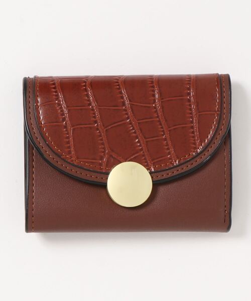 STYLEBLOCK（スタイルブロック）の「クロコダイル型押し三つ折りミニ財布（財布・レディース・レッド/ブラウン系その他/ピンク/グリーン/ブラック・FREE）」の3枚目の写真