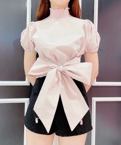 PAIN（ペイン）の「2wayパフトップス（シャツ/ブラウス・レディース・ホワイト/ブラック/ブルー/ピンク・FREE）」の9枚目の写真