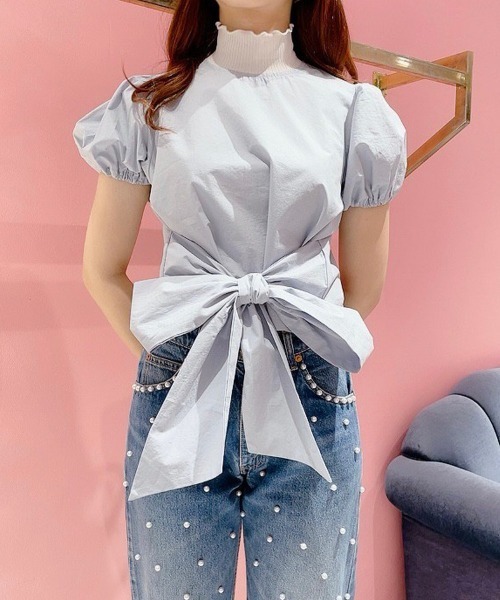 PAIN（ペイン）の「2wayパフトップス（シャツ/ブラウス・レディース・ホワイト/ブラック/ブルー/ピンク・FREE）」の6枚目の写真