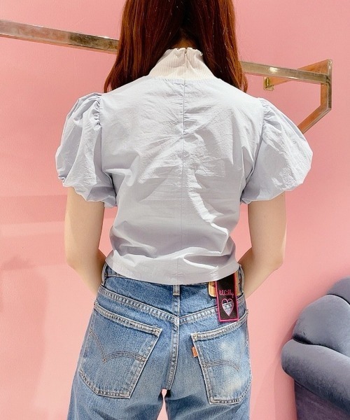 PAIN（ペイン）の「2wayパフトップス（シャツ/ブラウス・レディース・ホワイト/ブラック/ブルー/ピンク・FREE）」の14枚目の写真