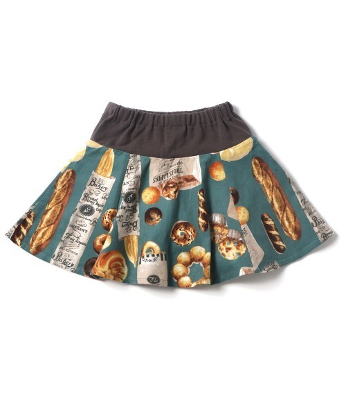 trois lapins kp（トロワラパンケーピー）の「ブレッド柄　スカパン(140-150cm)（スカート・キッズ・グリーン/ベージュ・150cm/140cm）」の9枚目の写真
