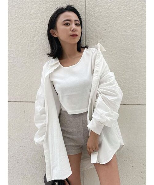 EVRIS（エヴリス）の「BASICシンプルショートTEE（Tシャツ/カットソー・レディース・ホワイト・FREE）」の9枚目の写真