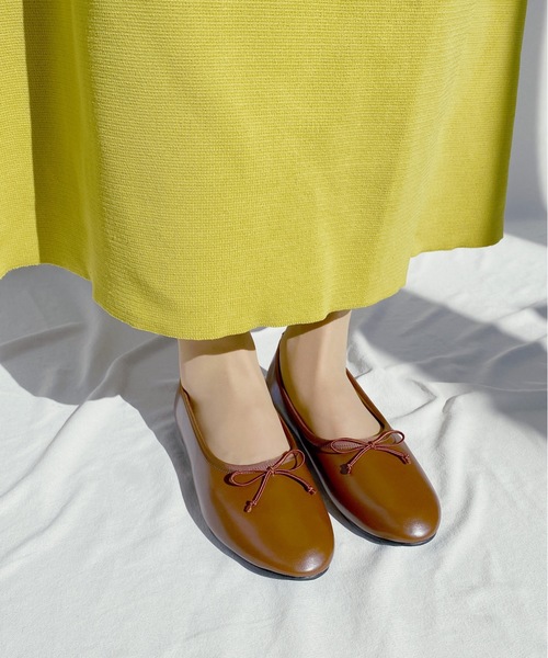 MAMIAN（マミアン）の「甲深 バレエシューズ（バレエシューズ・レディース・ブラック/ブラウン/ベージュ系その他/ブラック系その他/ブラウン系その他/アイボリー/ダークブラウン・22.5cm/23.0cm/23.5cm/24.0cm/24.5cm/25.0cm）」の8枚目の写真