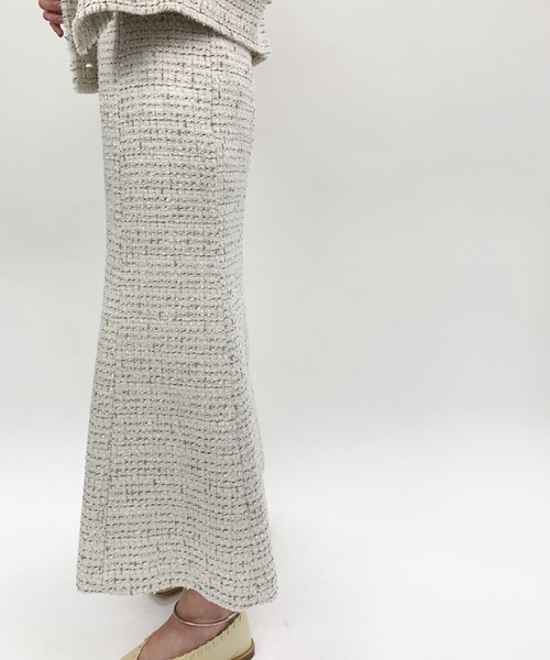 Verybrain(ベリーブレイン)の「very brain/VS-098 ツイードマーメイドSK(スカート・レディース・アイボリー・M)」の5枚目の写真