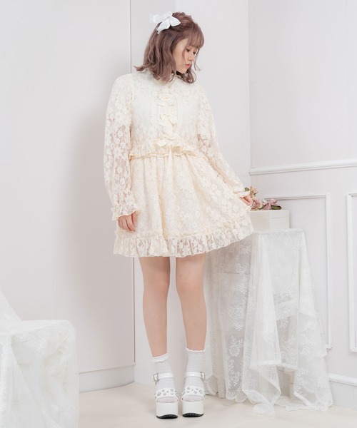 DearMyLove（ディアマイラブ）の「レースフリルカーディガントップス（カーディガン/ボレロ・レディース・アイボリー/ピンク/ブラック・MEDIUM/LARGE/X-LARGE/XX-LARGE）」の22枚目の写真