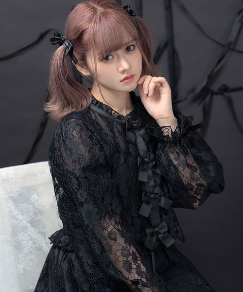 DearMyLove（ディアマイラブ）の「レースフリルカーディガントップス（カーディガン/ボレロ・レディース・アイボリー/ピンク/ブラック・MEDIUM/LARGE/X-LARGE/XX-LARGE）」の10枚目の写真