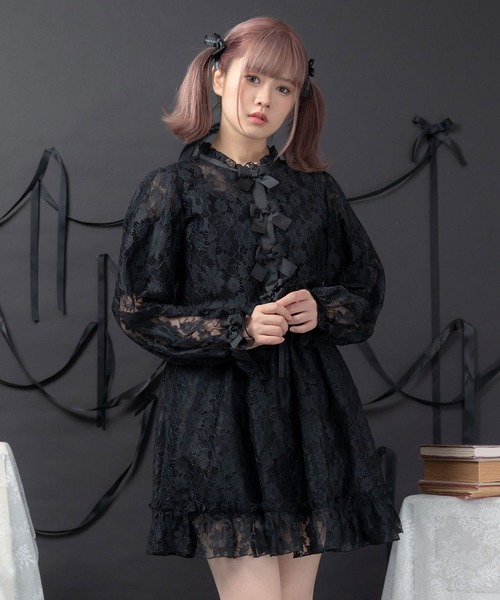 DearMyLove（ディアマイラブ）の「レースフリルカーディガントップス（カーディガン/ボレロ・レディース・アイボリー/ピンク/ブラック・MEDIUM/LARGE/X-LARGE/XX-LARGE）」の11枚目の写真