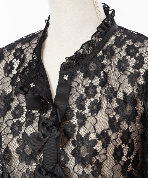 DearMyLove（ディアマイラブ）の「レースフリルカーディガントップス（カーディガン/ボレロ・レディース・アイボリー/ピンク/ブラック・MEDIUM/LARGE/X-LARGE/XX-LARGE）」の16枚目の写真