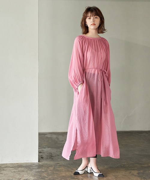 Cookie Chocolate(クッキーチョコレート)の「2WAYボリュームマキシワンピース(ワンピース・レディース・ブラック/ピンク・M)」の1枚目の写真