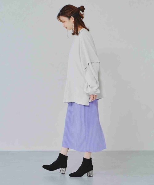 ORiental TRaffic(オリエンタルトラフィック)の「ストレッチ異素材ヒールブーツ/11411(ブーツ・レディース・ブラック/ブラウン/カーキ・LL/3L/S/M/L/SS)」の5枚目の写真