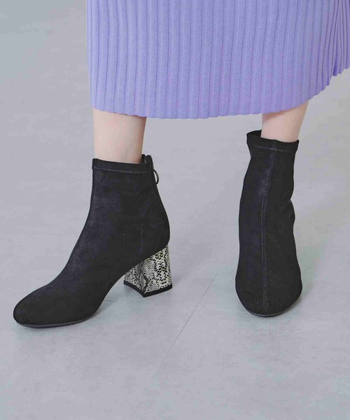 ORiental TRaffic(オリエンタルトラフィック)の「ストレッチ異素材ヒールブーツ/11411(ブーツ・レディース・ブラック/ブラウン/カーキ・LL/3L/S/M/L/SS)」の11枚目の写真