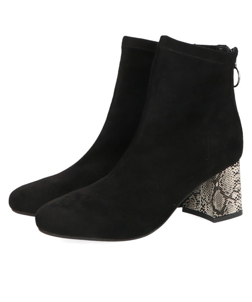 ORiental TRaffic(オリエンタルトラフィック)の「ストレッチ異素材ヒールブーツ/11411(ブーツ・レディース・ブラック/ブラウン/カーキ・LL/3L/S/M/L/SS)」の4枚目の写真