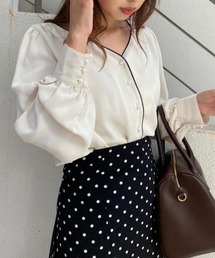 one after another NICE CLAUP | 【WEB限定カラーあり】配色パイピンクブラウス(シャツ/ブラウス)