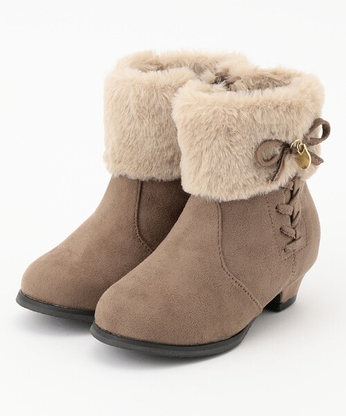 ANY（エニィ）の「レースアップフェイクファーブーティ（その他シューズ・キッズ・ベージュ系/ブラック系・21/22/18/19/20）」の2枚目の写真