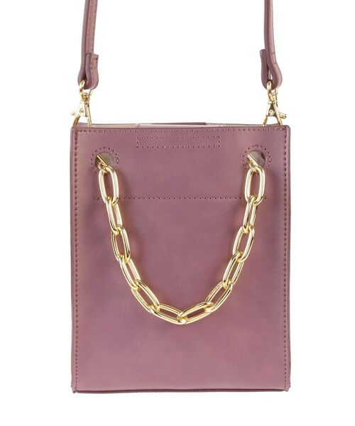 LAGUNAMOON（ラグナムーン）の「チェーンショルダーミニバック（ショルダーバッグ・レディース・アイボリー/パープル・FREE）」の7枚目の写真