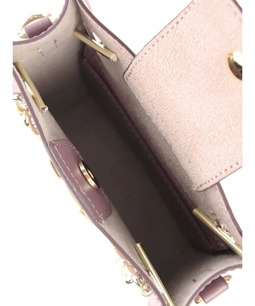 LAGUNAMOON（ラグナムーン）の「チェーンショルダーミニバック（ショルダーバッグ・レディース・アイボリー/パープル・FREE）」の4枚目の写真