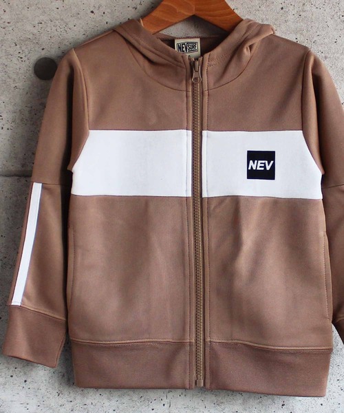 THE CASUAL（カジュアル）の「ライン入り 切替 ジップアップ パーカー キッズ（パーカー・キッズ・モカ/杢グレー/ブラック/チャコール・150cm/120cm/130cm/110cm/140cm/160cm）」の4枚目の写真