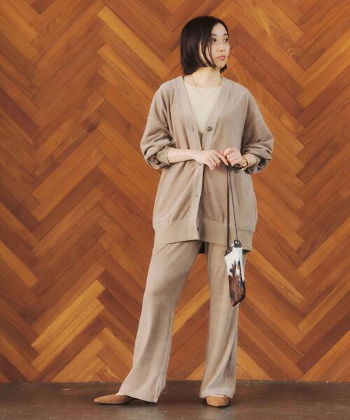 green label relaxing（グリーンレーベルリラクシング）の「＜Tanacana (タナカーナ)＞ ベロア Vネック カーディガン（カーディガン/ボレロ・レディース・ライトグレー/パープル/ネイビー・FREE）」の20枚目の写真