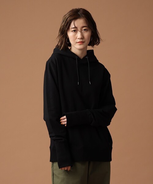 BASECONTROL(ベースコントロール)の「◆【S~Lサイズ展開】多機能裏毛 プルオーバーパーカー(パーカー・レディース・ブラック/ネイビー/グレー・01/02/03)」の2枚目の写真