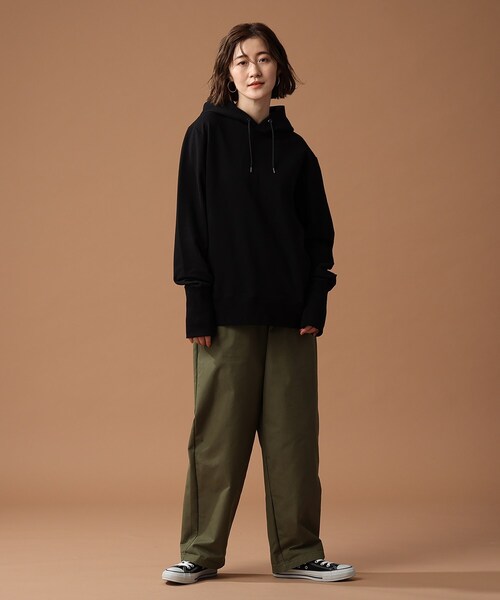 BASECONTROL(ベースコントロール)の「◆【S~Lサイズ展開】多機能裏毛 プルオーバーパーカー(パーカー・レディース・ブラック/ネイビー/グレー・01/02/03)」の8枚目の写真